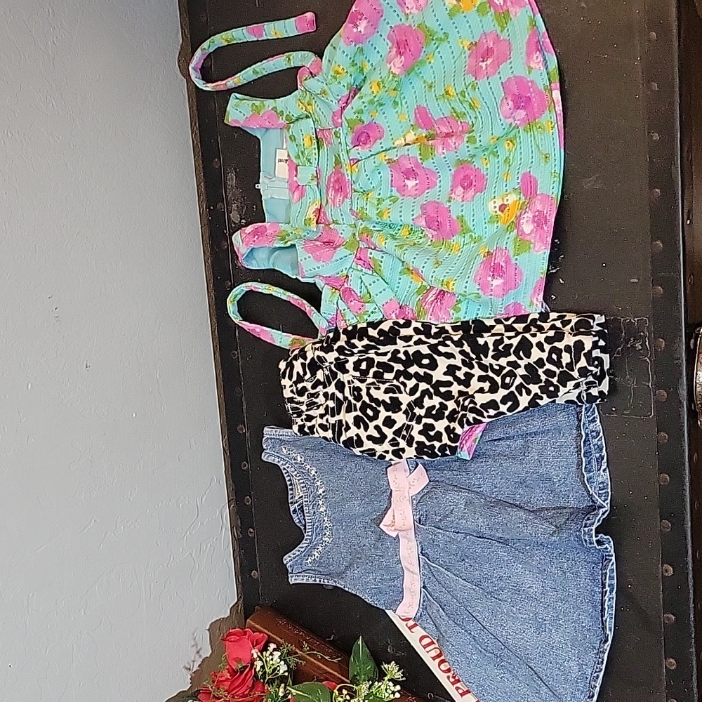 LOT of 3 6-9M Girls 2 Dresses 1 Pant